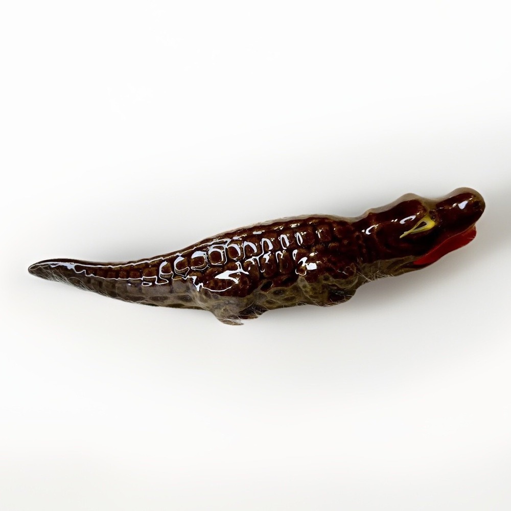Vintage Redware Alligator figurine Clay Ceramic made‎ in Japan